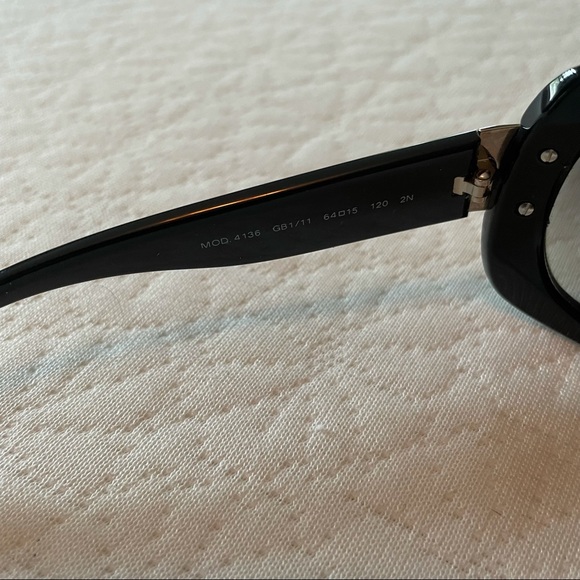 Versace Black Wraparound Sunglasses with Glossy Finish - Picture 7 of 9